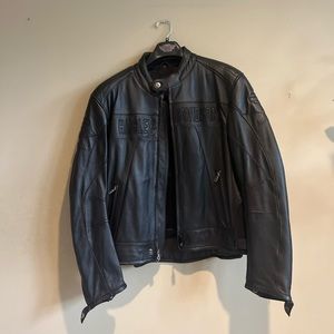 New Harley Davidson Black Leather Vintage Motorcycle Jacket XL